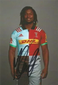 ARLEQUINS RUGBY UNION: MARLAND YARDE FIRMADA 6x4 FOTO DE RETRATO + CERTIFICADO DE AUTENTICIDAD - Imagen 1 de 1