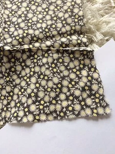 Antique Fabric Material Cotton Black Calico Quilting Dolls - Picture 1 of 8