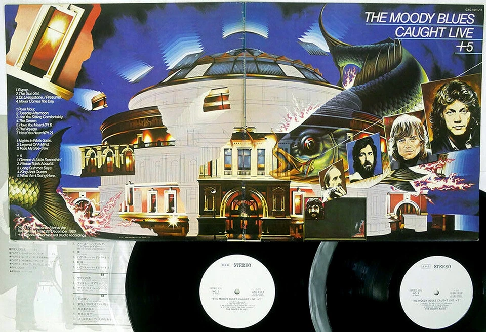 MOODY BLUES "Caught Live +5" Rare 1977 Japan PROMOTIONAL 2Lp w/lyrics insert M- Foto 1 de 4