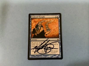 MTG Magic Train of Thought Signed Sketched Artist Proof Guildpact GPT Thompson - Picture 1 of 2