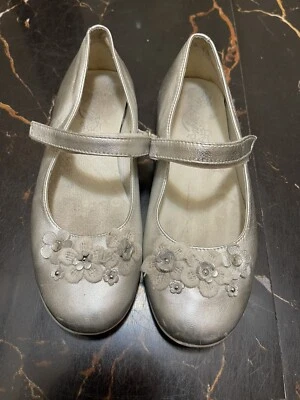 Niñas Primigi Metálico Plateado Cuero Suave Mary Jane Zapatos Talla 36EU 4.5 EE. UU. Foto 1 de 4