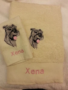 JUEGO DE TOALLAS SCHNAUZER PERSONALIZADO REGALO DE NAVIDAD TOALLA DE MANO DE NAVIDAD Y TELA FACIAL - Imagen 1 de 1