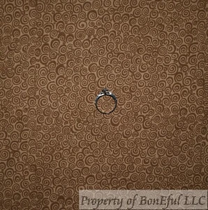 BonEful FABRIC FQ Cotton Quilt Brown Tonal Curly Swirl Scroll Calico Tiny Print - Picture 1 of 14
