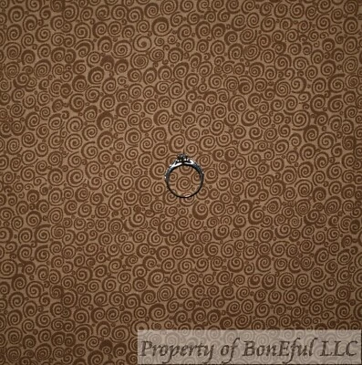 BonEful FABRIC FQ Cotton Quilt Brown Tonal Curly Swirl Scroll Calico Tiny Print - Image 1 of 4