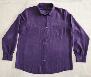 Sonoma ~ Women's Long Sleeve Button Up Top ~ Size Med ~ Purple ~ Vintage - Picture 1 of 9