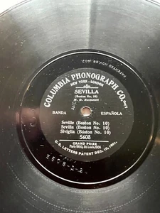 COLUMBIA PHONOGRAPH ( BLACK / SILVER LABEL) SEVILLA ( BOSTON NO. 10) H.D. RAMENT - Picture 1 of 4