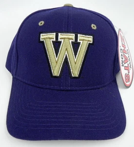 SOMBRERO GORRA WASHINGTON HUSKIES NCAA DE COLECCIÓN TAMAÑO AJUSTADO ZEPHYR DHS ¡NUEVO CON ETIQUETAS! DEADSTOCK - Imagen 1 de 6