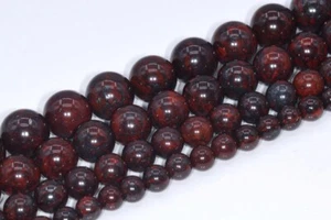 Cuentas redondas de jaspe brechado rojo oscuro natural grado AAA 4/6/8-9/10-11/12/15-16 MM - Imagen 1 de 13