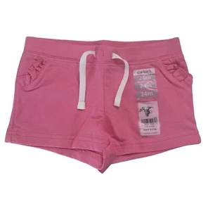 Carter’s Baby Girls Ruffle Pull-On French Terry Shorts Pink Size 24 Months $14 - Picture 1 of 2
