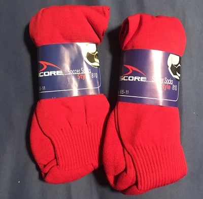 2 pares de calcetines deportivos de fútbol rojos 8,5-11 ¡NUEVOS CON ETIQUETAS! Foto 1 de 2