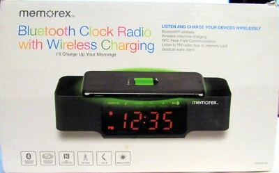 Беспроводные часы Memorex радио MCBQ618B Bluetooth NFC зарядка USB AUX в слот TF - Изображение 1 из 4