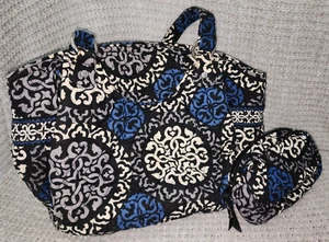 2pcs. Vera Bradley Caterberry Women's Shoulder Tote Handbag and Makeup Bag - Picture 1 of 19