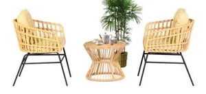 Sofagarnitur Garten Möbel Set 3tlg Terrasse Tisch Sessel Couchtisch Modern Neu - Bild 1 von 1
