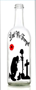 Vinyl Decal Sticker for Wine bottle lest we forget soldier army remembrance  - Picture 1 of 2