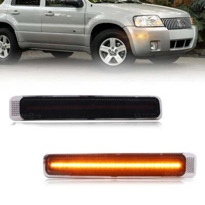 2X Smoked Lens Amber LED Front Side Marker Lights For 2005-2007 Mercury Mariner - Image 1 of 4