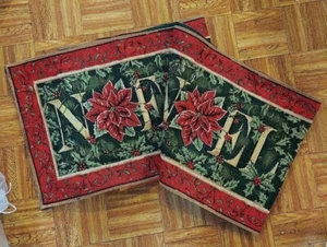 Tapiz Corredor de Mesa Vacaciones Invierno Navidad NOEL Poinsettia - Imagen 1 de 1