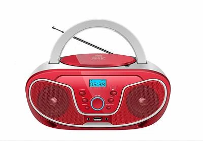 Boombox CD Player with BT, Remote Control, Radio, Red - Roxel - Image 1 of 4