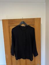 Gorgeous Women’s CUSTOMMADE Black 100% Silk Blouse Shirt Size 36
