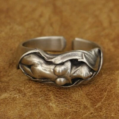 Anello sexy angelo nudo cupronichel charms biker punk anello CP162D US 7~15 BZ - Immagine 1 di 4