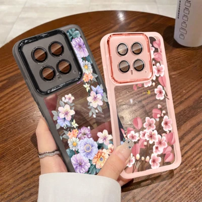 For Xiaomi Redmi Note 14 13 11 Pro 13T Poco X6 Silicone Clear Flower Case Cover - Image 1 of 4