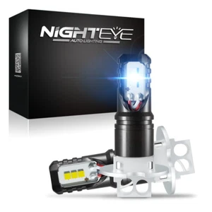 NIGHTEYE Pair 160W H3 LED Fog Light DRL Bulbs Kit 6000K White Canbus Error Free - Picture 1 of 12