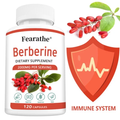 FEARATHE Berberin 2000 mg 30/60/120 Kapseln Herzgesundheit & Immunität, gentechnikfrei