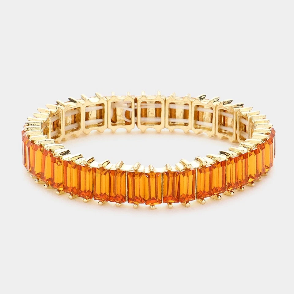 Brazalete elástico rectangular cristal estrás cóctel boda Foto 1 de 1