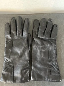 Guantes italianos ANTONIO MUROLO de cuero negro forrados de lana de cachemir para mujer 8 - Imagen 1 de 11