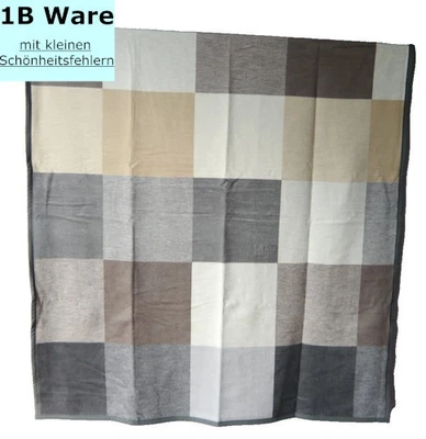 Kuscheldecke 150x200 Baumwolle Wohndecke weich Biederlack Karo grau braun 1b - Bild 1 von 4
