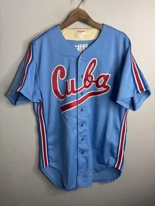 Vintage Cuba Baseball Jersey Mens 44 MLB Baseball Script Wilson 80s 7045 - Picture 1 of 7