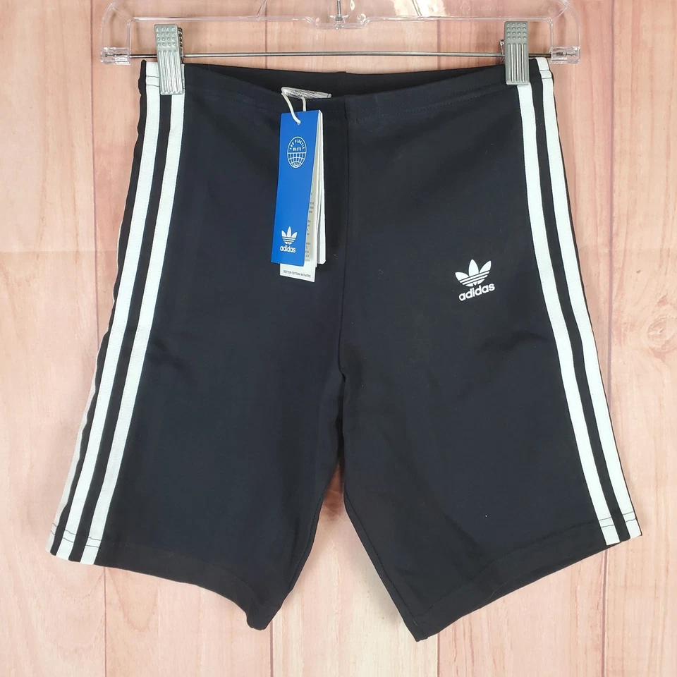 Pantalones Cortos de Ciclismo Adidas Originales Adicolor Niñas M (11-12) Negro 3 Rayas Algodón Foto 1 de 4