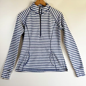 Lucy Pullover Camicia Donna Piccola Riga Manica Lunga Mezza Zip Fori Pollice Athleti - Foto 1 di 18