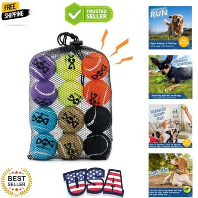 Divertidas pelotas de tenis chirriantes de 2,0"" para perros pequeños - Paquete de 12, juego en interiores y exteriores Foto 1 de 4