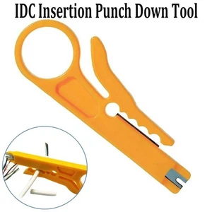Idc Punch Tool With Cable Yellow Metal Blades RJ11 Strip Strip UTP/STP - Picture 1 of 5