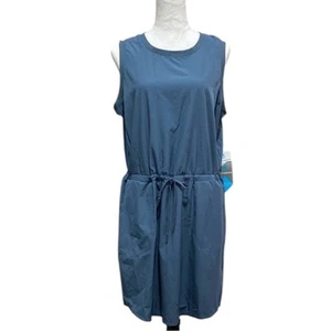 Free Country blaues ärmelloses Kleid Größe Extra Large Kordelzug Taille Outdoor - Bild 1 von 10
