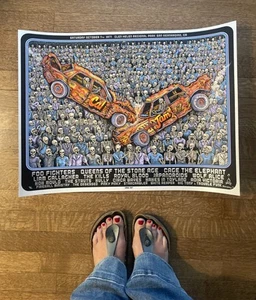 CAL JAM 2017 Gig Poster Numbered 91/111 Signed EMEK Foo Fighter Queens Stone Age - Picture 1 of 13
