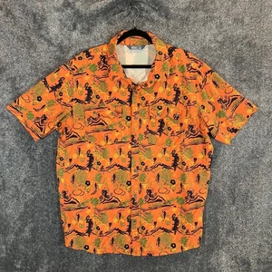 Camicia Stio Uomo XL Arancione Western Cowboy Cambio Bottone a Scatto Elasticizzata Outdoor - Foto 1 di 9