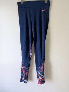 MISTRAL Leggings Size Small Blue Womens Floral Logo - Picture 1 of 4