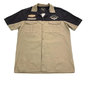 Camisa Hard Rock Guitar Company Para Hombres 2XL Abotonada Marrón New Orleands - Imagen 1 de 12