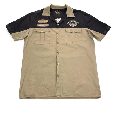 Camisa Hard Rock Guitar Company Para Hombres 2XL Abotonada Marrón New Orleands Foto 1 de 4