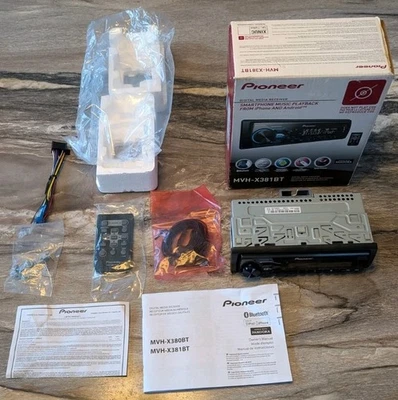 Pioneer MVH-X381BT Single Din Unit Radio Bluetooth USB Microphone iPod Remote - Image 1 of 4