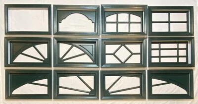 Kit de ventana de puerta de garaje Hunter Green Amarr panel corto marco insertar opciones de vidrio Foto 1 de 4