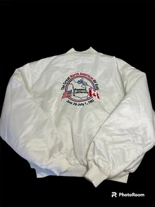 Vintage 2002 Great North American RV Rally California White Satin Jacket 3XL - Picture 1 of 6