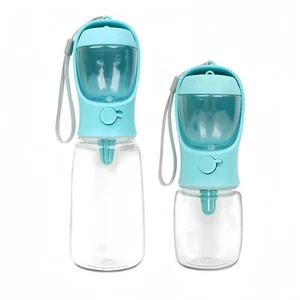 Portable Dog & Cat 550ml Water Bottle with Food Storage for Travel - Picture 1 of 12