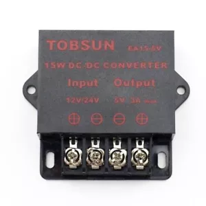 DC to DC Power Converter 12/24V to 5V 3A 15W Step Down Buck Voltage Regulator - Picture 1 of 5