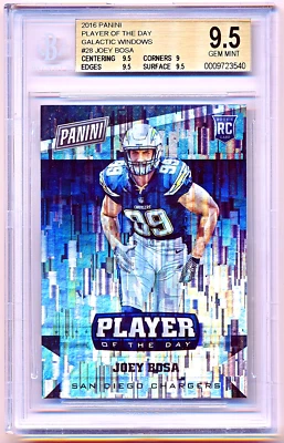 2016 Player of the Day Joey Bosa Galactic Windows Rc #28 BGS 9.5 - POP 1 - Image 1 of 2