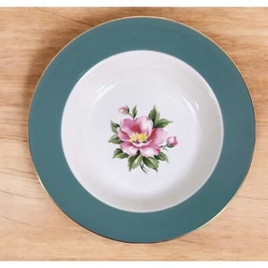 Homer Laughlin Soup Bowl Century Service Empire Green Semi Vit Alliance Ohio - Picture 1 of 9