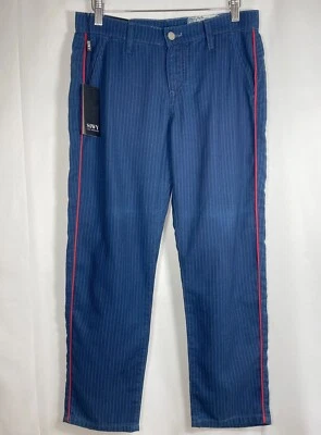 Nuevo Mujer Siwy Pantalones a Rayas Pantalones Inferior 100% Algodón Azul W26 L25 Foto 1 de 4