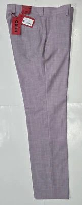 New tags Mens HUGO Boss Purple Heather Performance Super Flex Suit pants  32R - Image 1 of 4
