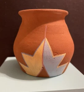 Thelma Toehay Signed Native American Kiowa Apache Tribe Terra Cotta Vase Vintage - Picture 1 of 8